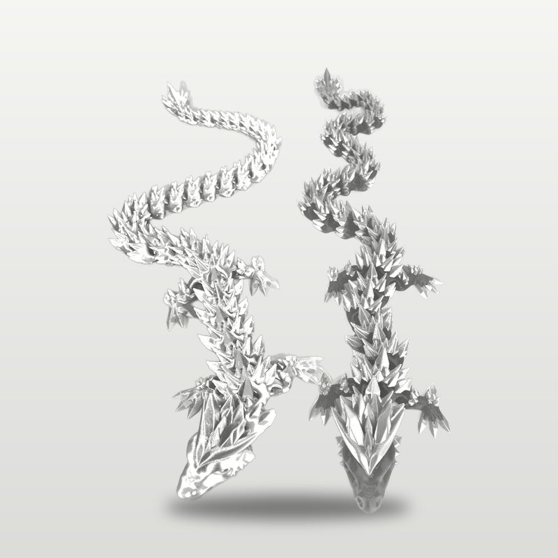 Articulated Crystal Dragon in white