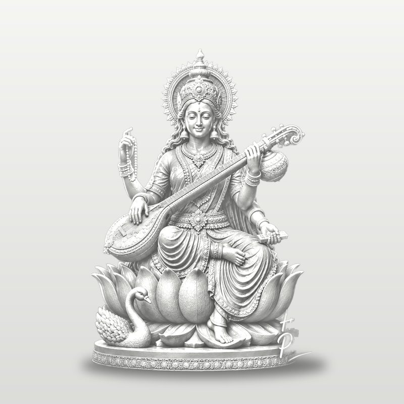 Maa Saraswati Ji idol in white
